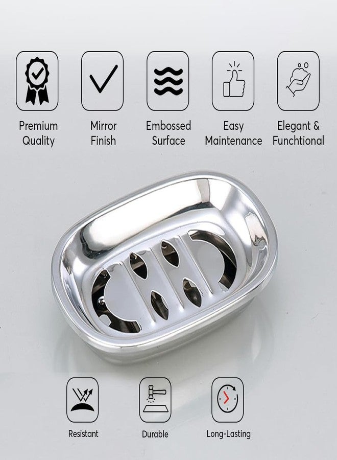 Expresso Stainless Steel Bar Soap Travel soap Holder Soap Tray Dish for Bathroom Shower, Holder with Draining (Oval) - Image 3